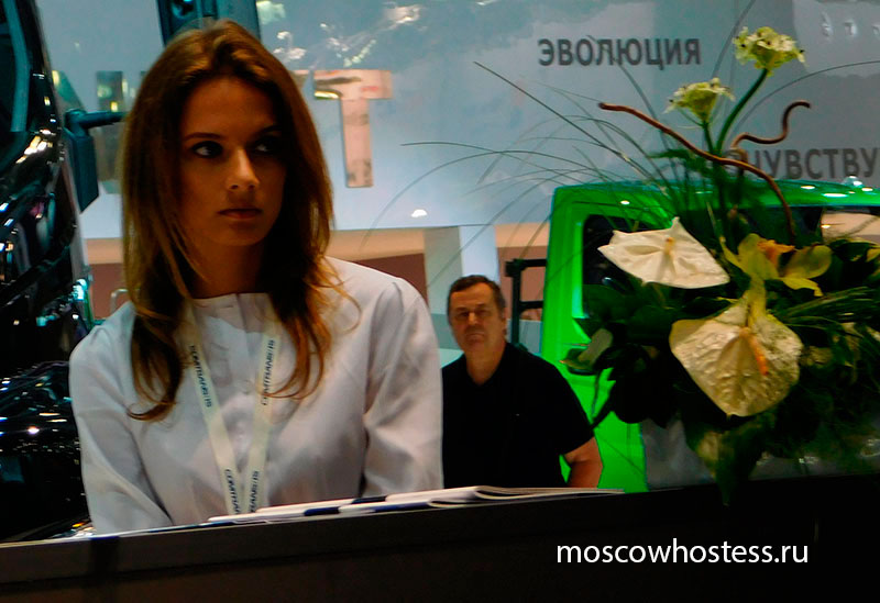 Russian Interpreter Hostess for Safety and Labour Protection Moscow Exhibition